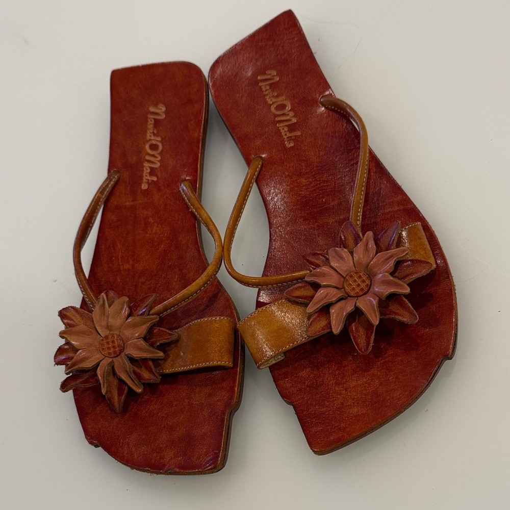 Navid O Nadia Floral Brown Sandals